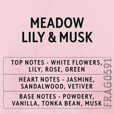Meadow Lily & Cotton Musk Fragrance Oil scent card (English)