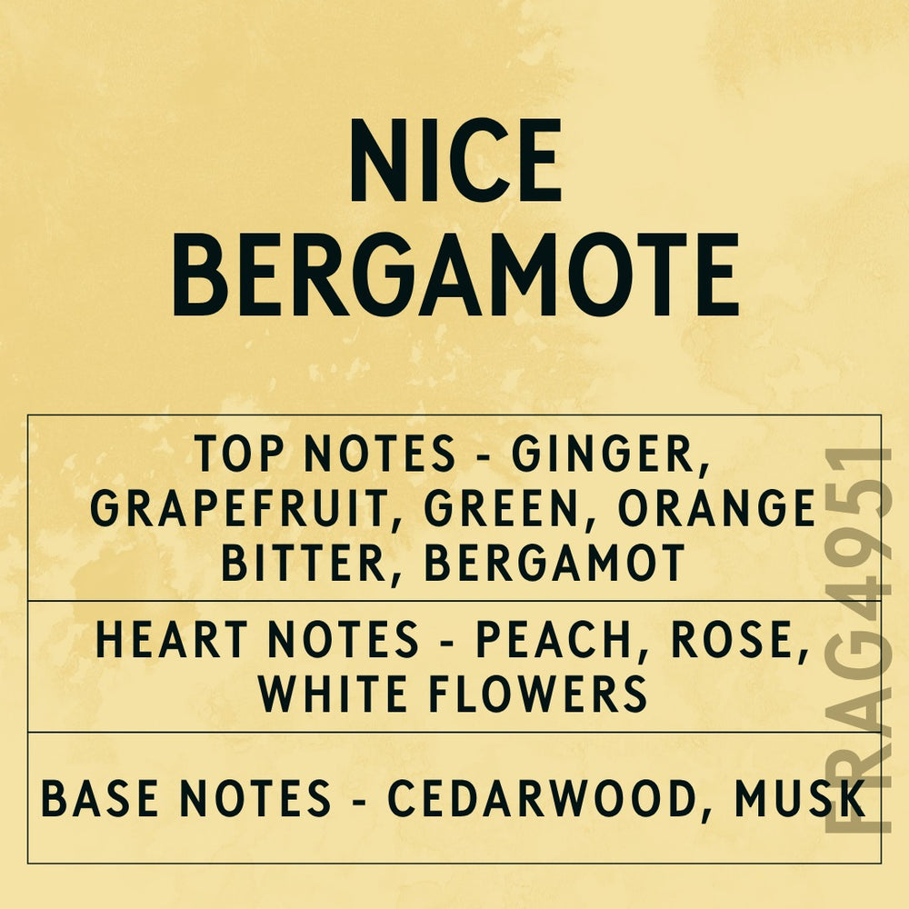 Nice Bergamote Fragrance Oil scent card (English)