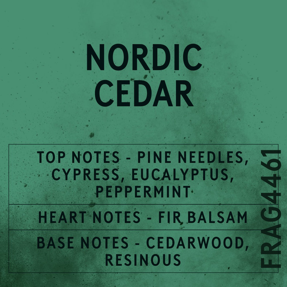 Nordic Cedar Fragrance Oil scent card (English)
