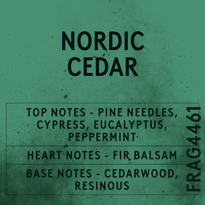 Nordic Cedar Fragrance Oil scent card (English)