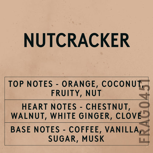 Nutcracker fragrance oil - Candle Shack aluminium bottle with dried botanicals on a dark slate background