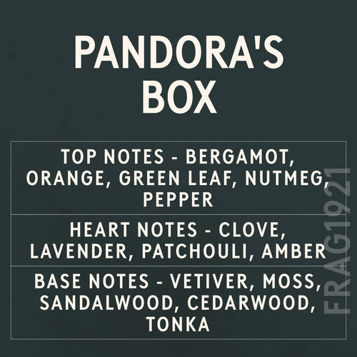 Pandora's Box fragrance oil - Candle Shack aluminium bottle with dried botanicals on a dark slate background