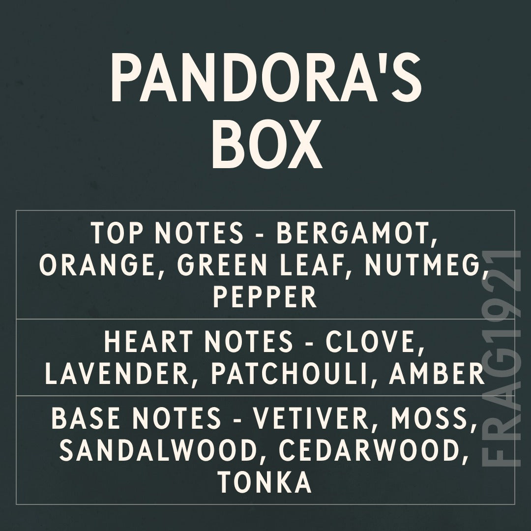 Pandora's Box Fragrance Oil scent card (English)