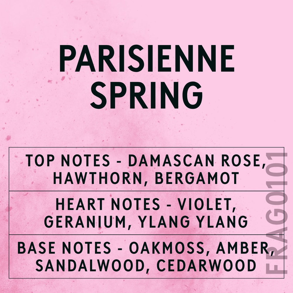 Parisienne Spring Fragrance Oil scent card (English)