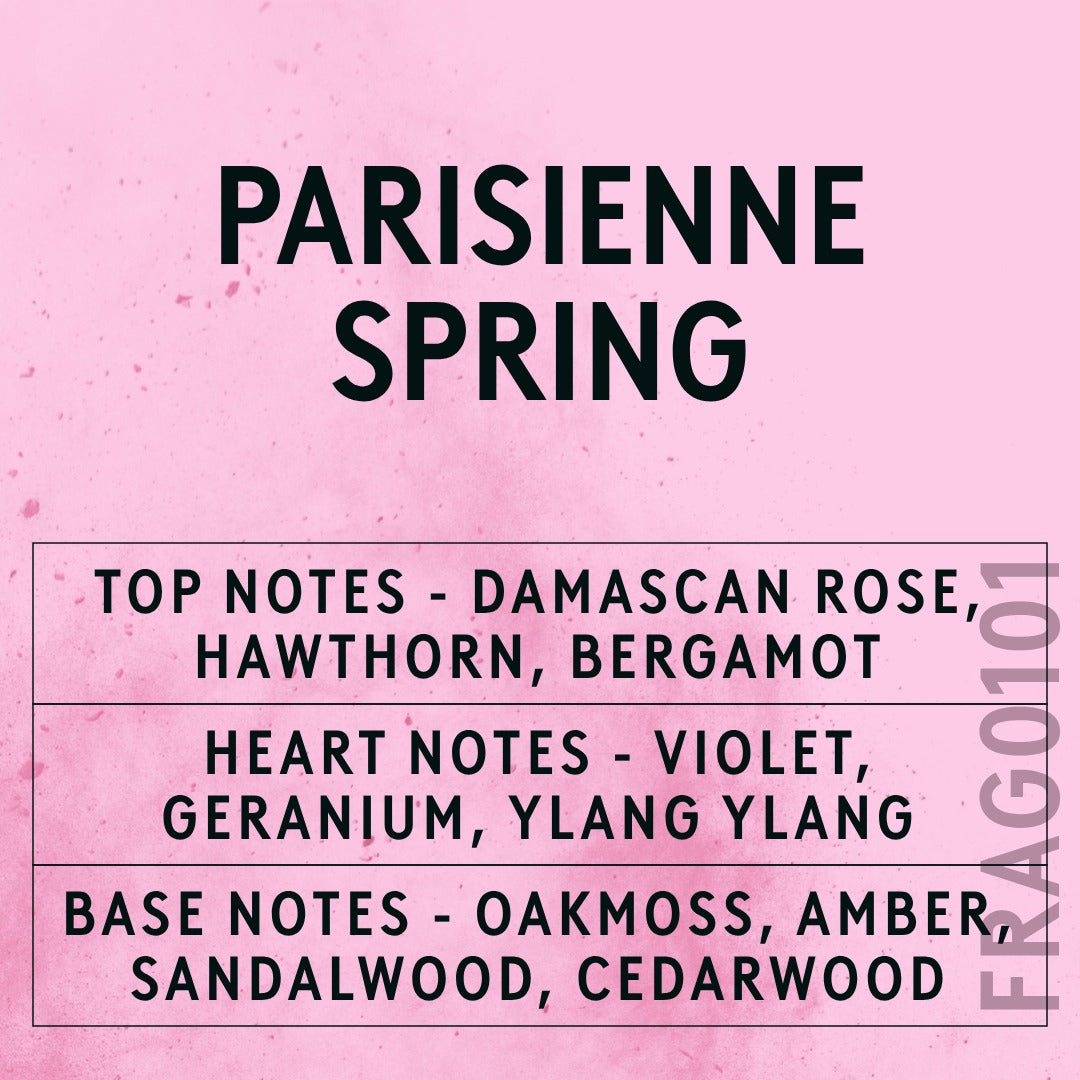 Parisienne Spring Fragrance Oil scent card (English)