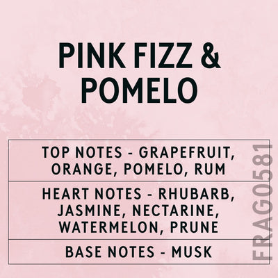 Pink Fizz & Pomelo Fragrance Oil scent card (English)