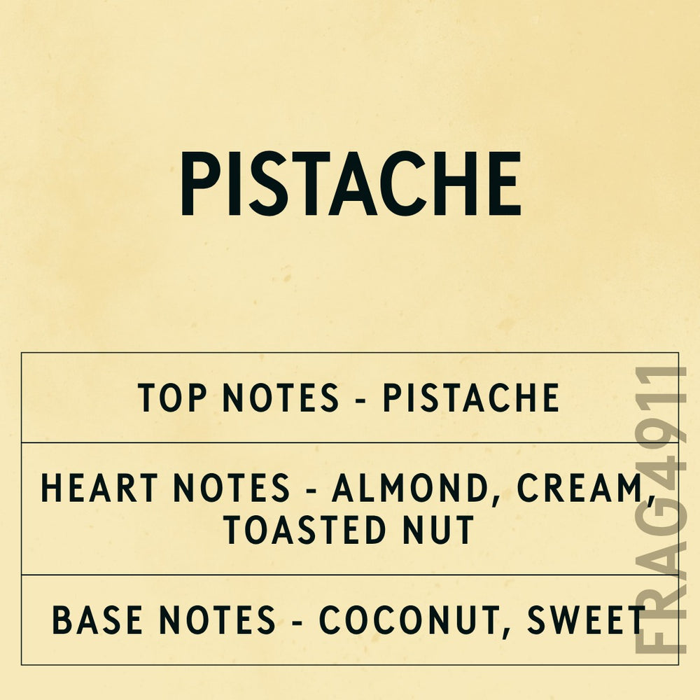 Pistache Fragrance Oil scent card (English)