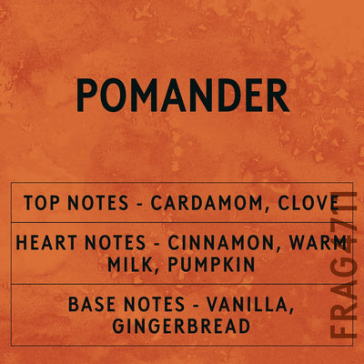 Pomander Fragrance Oil scent card (English)