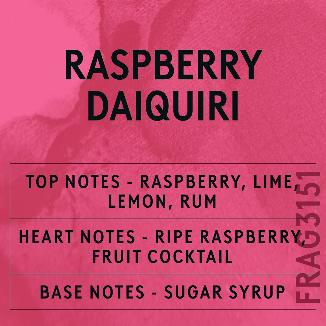 Raspberry Daiquiri Fragrance Oil scent card (English)