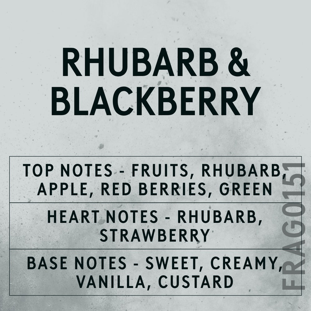Rhubarb & Blackberry Fragrance Oil scent card (English)