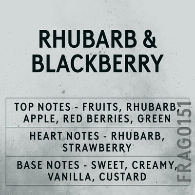 Rhubarb & Blackberry Fragrance Oil scent card (English)