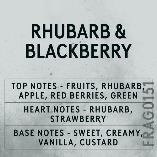 Rhubarb & Blackberry Fragrance Oil scent card (English)