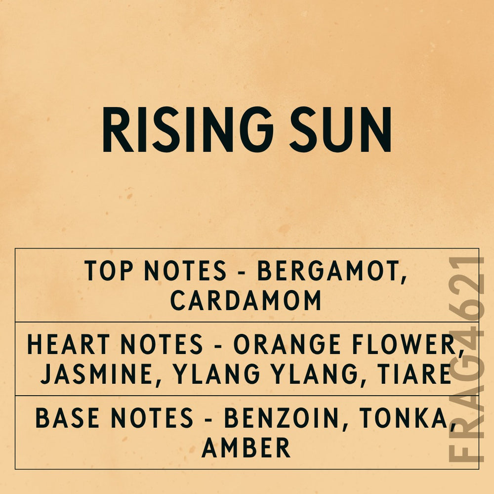 Rising Sun Fragrance Oil scent card (English)