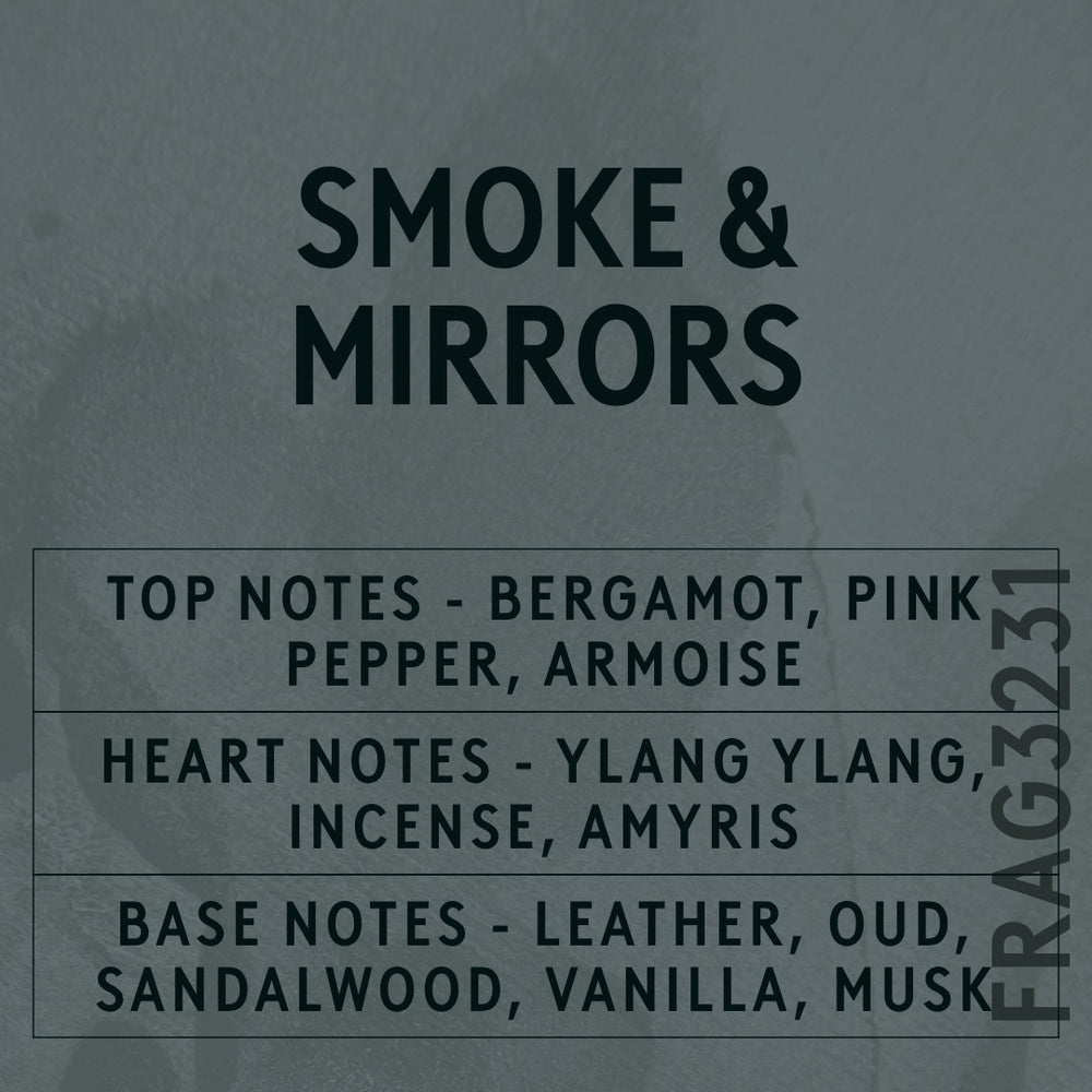 Smoke & Mirrors Fragrance Oil scent card (English)