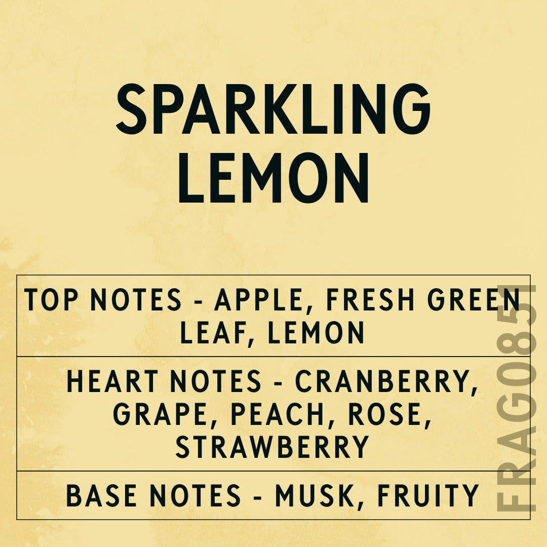 Sparkling Lemon Fragrance Oil scent card (English)