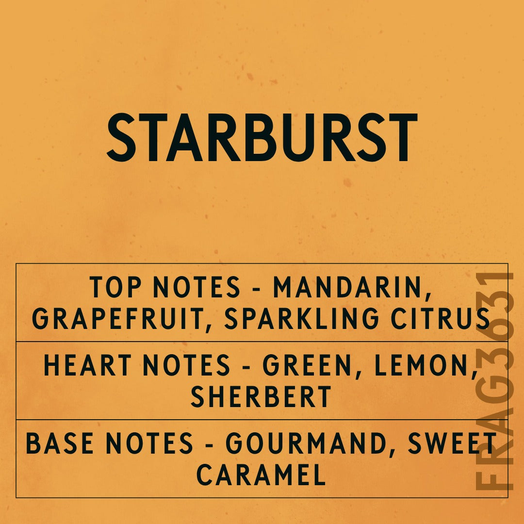 Starburst Fragrance Oil scent card (English)