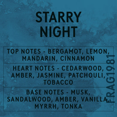 Starry Night Fragrance Oil scent card (English)