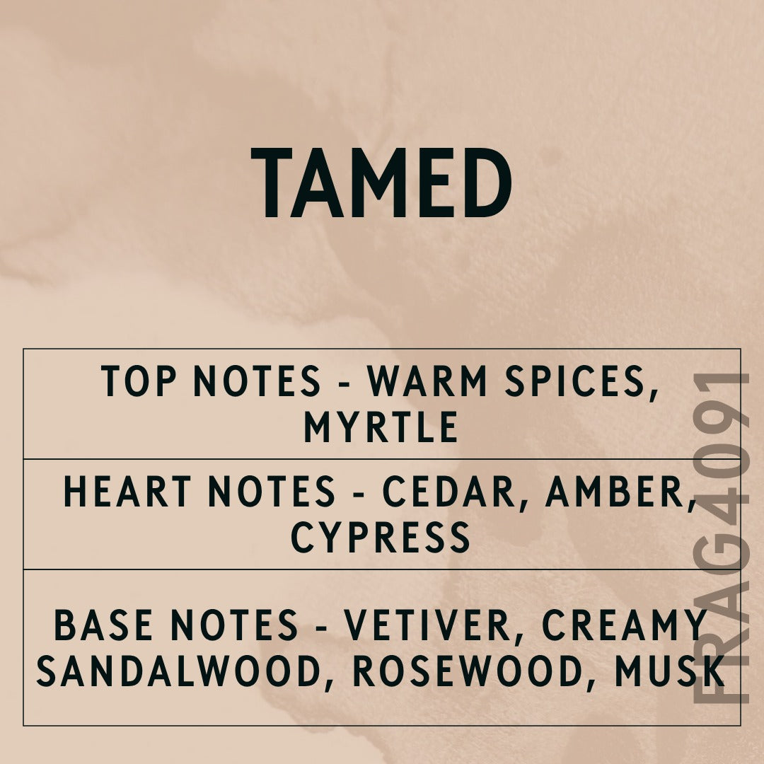 Tamed Fragrance Oil scent card (English)