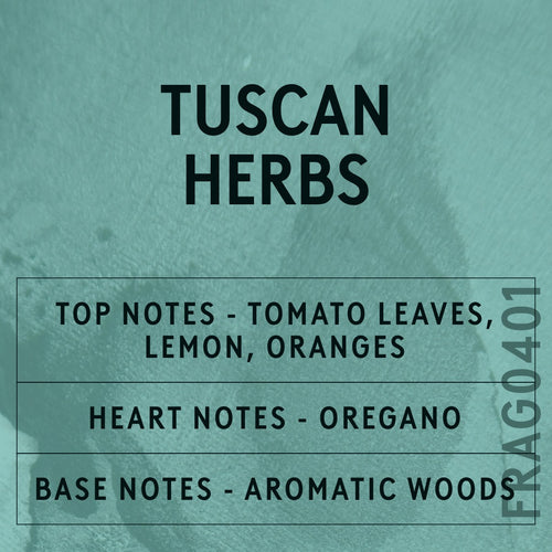 Tuscan Herbs Fragrance Oil scent card (English)
