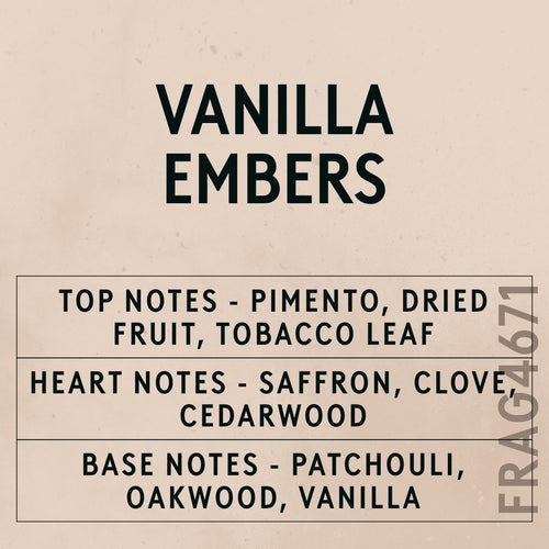 Vanilla Embers fragrance oil - Candle Shack aluminium bottle with dried botanicals on a dark slate background