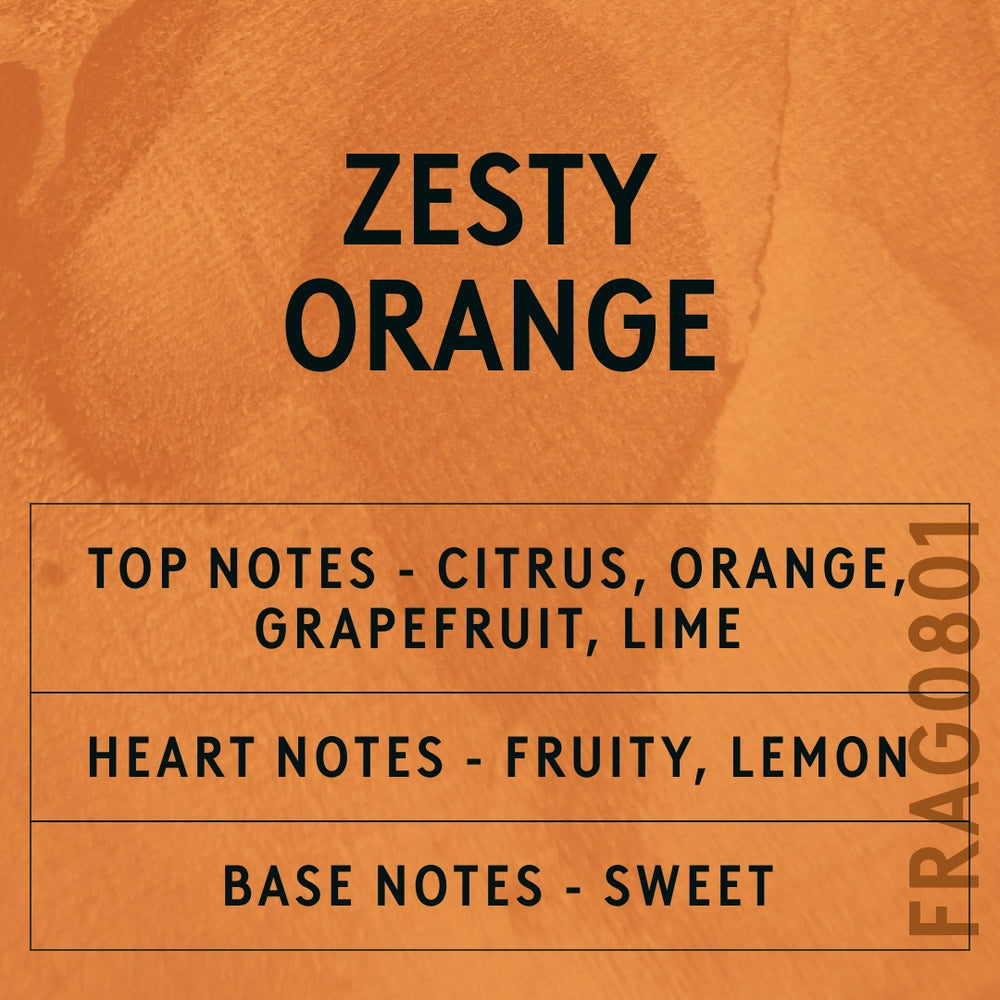 Zesty Orange Fragrance Oil scent card (English)