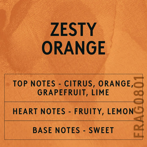 Zesty Orange Fragrance Oil scent card (English)