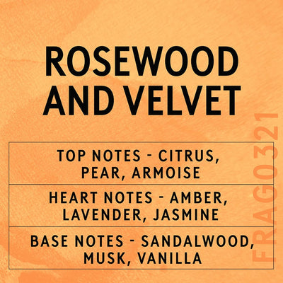 Rosewood and Velvet Fragrance Oil scent card