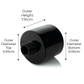 100ml Squat Circular Diffuser Bottle - Gloss Black (Box of 6)