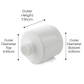 100ml Squat Circular Diffuser Bottle - Gloss White