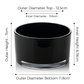 50cl Candle Glass Bowl - Internally Black Gloss
