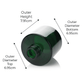 100ml Squat Diffuser Bottle - Emerald (Box of 6)