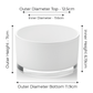 50cl Candle Glass Bowl - Internally White Gloss