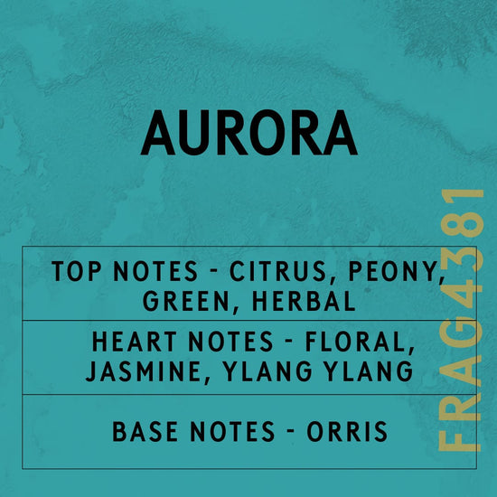 Aurora Fragrance Oil scent card and fragrance notes