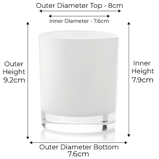 30cl Lotti Candle Glass - Internally White Gloss (Box of 6)