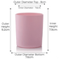 30cl Lotti Candle Glass - Externally Baby Pink Matt (