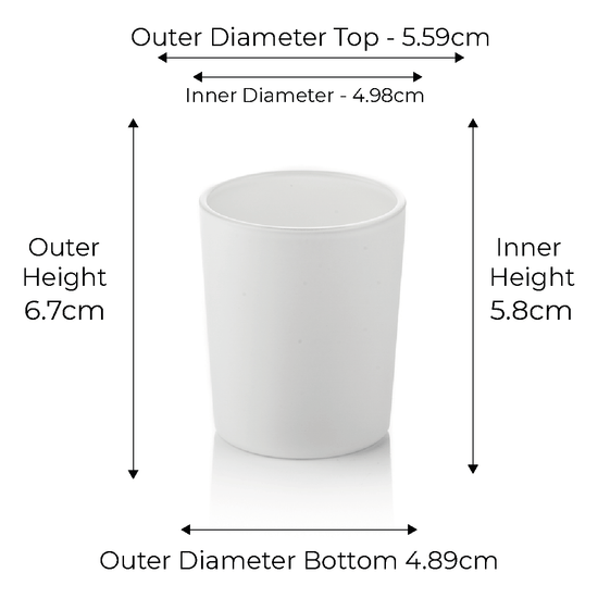 9cl Lauren Candle Glass - Externally White Matt (Box of 6)