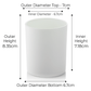 20cl Lotti Candle Glass -  Externally Matt White (Box of 6)