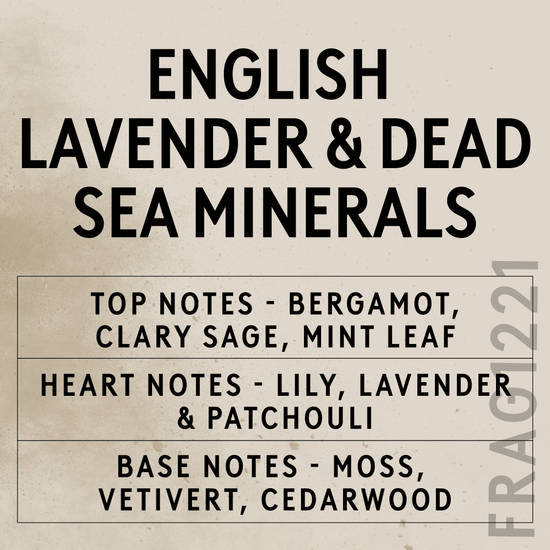 English Lavender & Dead Sea Minerals - Contains Natural & Nature Identical Oils Scent Card