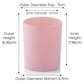 20cl Lotti Candle Glass -  Externally Baby Pink Matt (Box of 6)