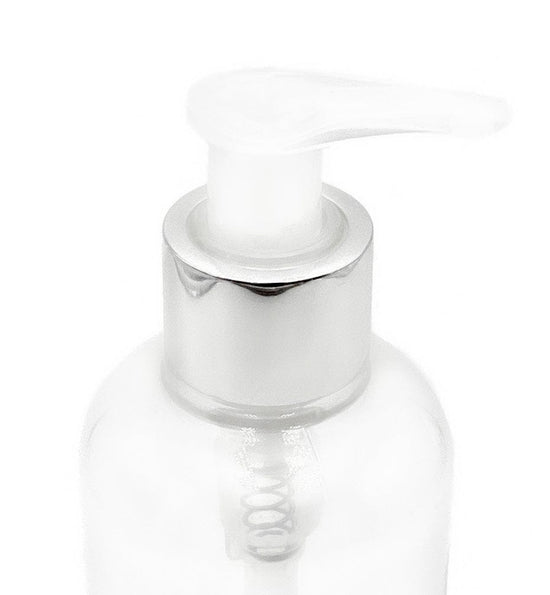 Natural Colour  300ml Bottle Pump - Silver Collar