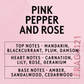Pink Pepper & Rose Fragrance Oil Scent Card