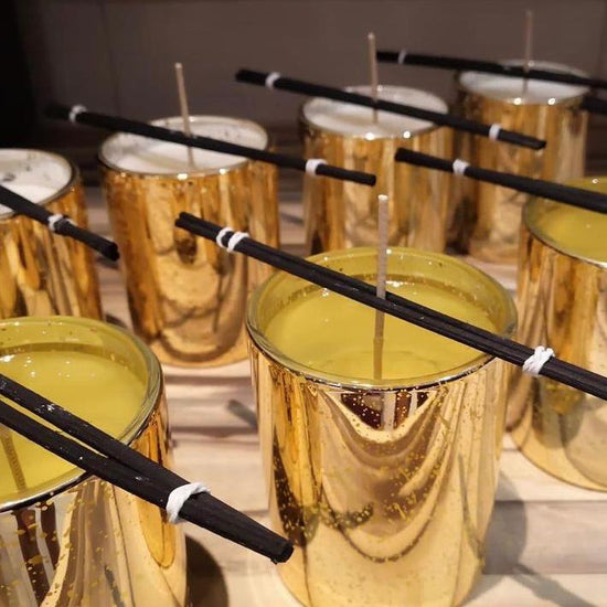 30cl Ebony Luxury Candle Jar - Electroplated Gold