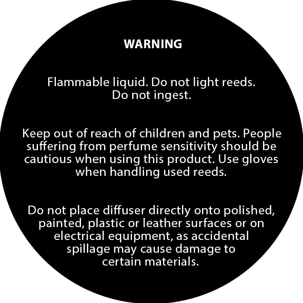 Candle Shack Diffuser Label 10 50mm Black Diffuser Safety Label