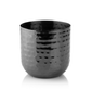 Large Dimpled Metal Candle Container - Black Nickel Finish
