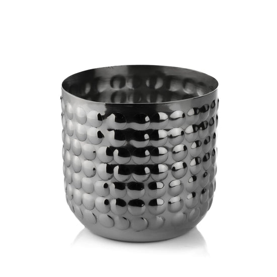 Large Bobble Metal Candle Container - Silver Finish